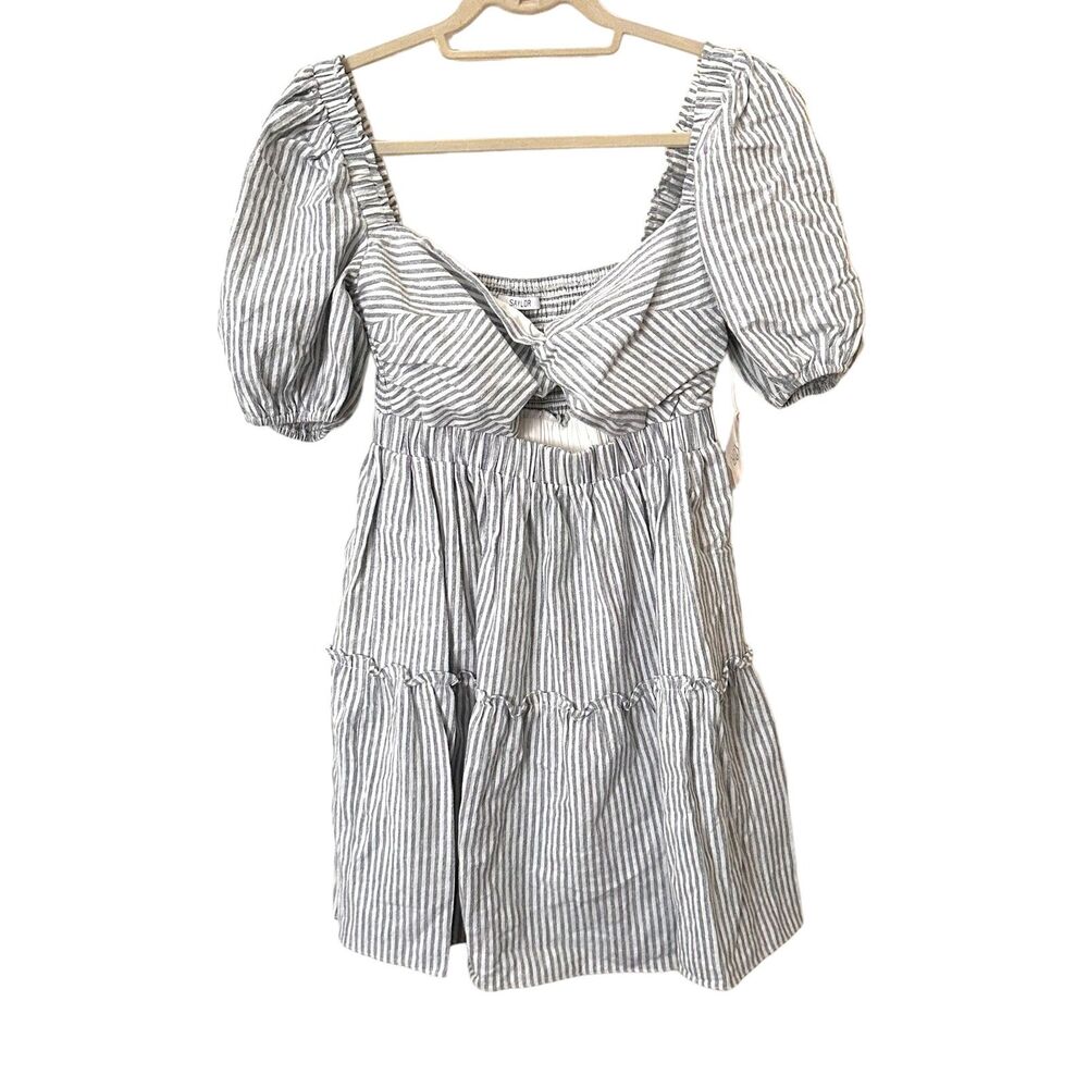SAYLOR Striped Babydoll Mini Dress Cutout NWT Sz Small